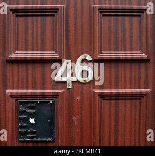 Porta anteriore della casa numero 46 Foto Stock