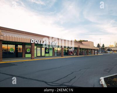 Whitesboro, New York - 17 ottobre 2022: Vista ravvicinata del paesaggio del Dollar Tree Storefront, precedentemente noto come (solo $1). Foto Stock