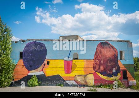 Cava abbandonata a Rummu, Estonia Foto Stock