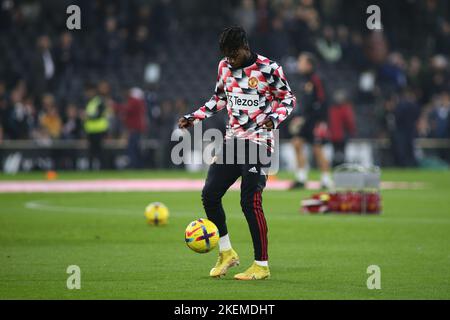 Craven Cottage, Fulham, Londra, Regno Unito. 13th Nov 2022. Premiership football, Fulham vs Manchester United; Fred of Manchester United durante le sessioni di riscaldamento Credit: Action Plus Sports/Alamy Live News Foto Stock