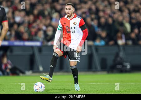 ROTTERDAM, PAESI BASSI - 13 NOVEMBRE: Orkun Kokcu di Feyenoord durante la partita olandese di Eredivie tra Feyenoord e Excelsior Rotterdam a de Kuip il 13 novembre 2022 a Rotterdam, Paesi Bassi (Foto di Peter Lous/Orange Pictures) Foto Stock