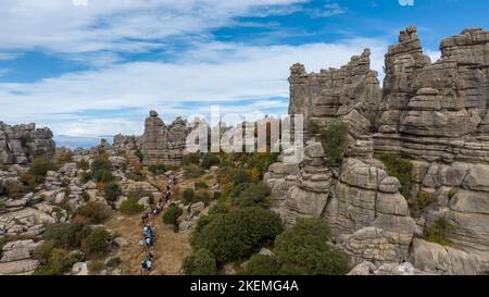 Vista sul sito naturale di Antequera nella provincia di Malaga, Spagna. Foto Stock