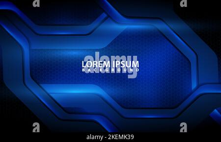 Illustrazione astratta di sfondo blu 2, con forme sfumate e sovrapposte, con effetto luce Illustrazione Vettoriale