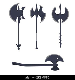 Magici assi in acciaio per cartoni animati. Braccio vettoriale del cavaliere medievale. Illustrazione Vettoriale