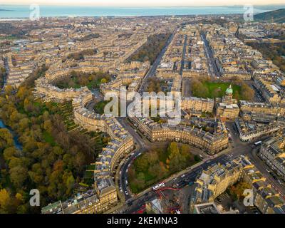 Veduta aerea della città nuova di Edimburgo, patrimonio dell'umanità dell'UNESCO, Scozia, Regno Unito Foto Stock