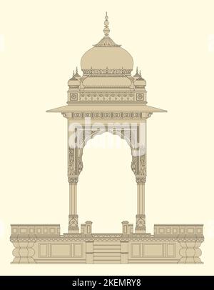 Domed Pavilion India, Company School The Metropolitan Museum. Foto Stock