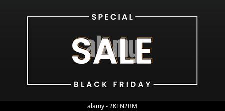 Poster banner del Black Friday semplice - immagine di copertina per la pagina dei saldi aziendali del Black Friday Illustrazione Vettoriale