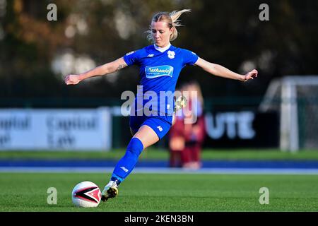 Cardiff, Regno Unito. 13th Nov 2022. Danielle Green di Cardiff City Women's - Mandatory by-line Credit: Ashley Crowden/Alamy Live News Foto Stock