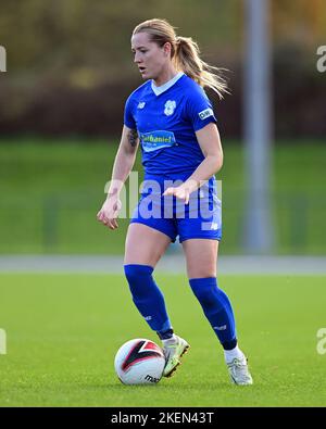 Cardiff, Regno Unito. 13th Nov 2022. Danielle Green di Cardiff City Women's - Mandatory by-line Credit: Ashley Crowden/Alamy Live News Foto Stock