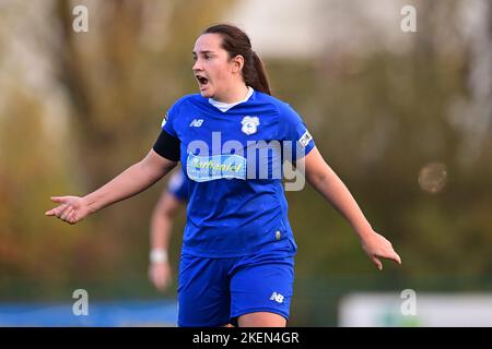 Cardiff, Regno Unito. 13th Nov 2022. Siobhan Walsh of Cardiff City Women's - Mandatory by-line Credit: Ashley Crowden/Alamy Live News Foto Stock