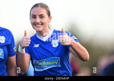 Cardiff, Regno Unito. 13th Nov 2022. Hannah Power of Cardiff City Women's - Mandatory by-line Credit: Ashley Crowden/Alamy Live News Foto Stock