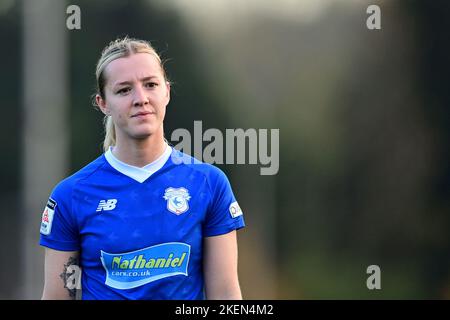 Cardiff, Regno Unito. 13th Nov 2022. Danielle Green di Cardiff City Women's - Mandatory by-line Credit: Ashley Crowden/Alamy Live News Foto Stock