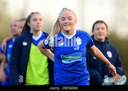 Cardiff, Regno Unito. 13th Nov 2022. Lily Billingham di Cardiff City Women's - Mandatory by-line Credit: Ashley Crowden/Alamy Live News Foto Stock