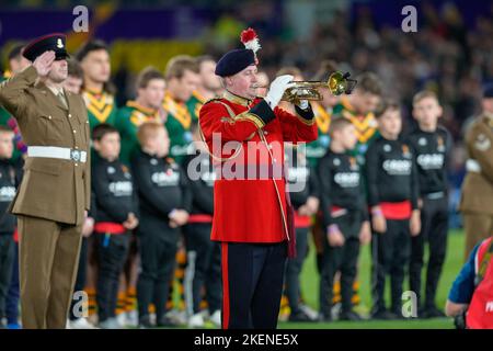 Leeds, Regno Unito. 03rd Nov 2022. La Giornata del ricordo viene commemorata in vista della partita di Rugby League World 2021 tra Australia e Nuova Zelanda a Elland Road, Leeds, Inghilterra, il 11 novembre 2022. Foto di David Horn. Credit: Prime Media Images/Alamy Live News Foto Stock