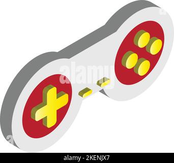 Illustrazione del dispositivo del controller di gioco in stile isometrico 3D isolato sullo sfondo Illustrazione Vettoriale