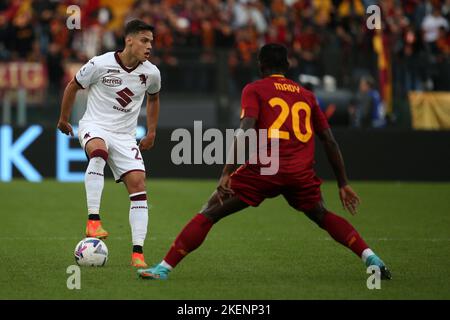 Roma, Italia. 13th Nov 2022. Samuele Ricci (Torino) in azione durante la Serie Un match tra AS Roma e Torino FC allo Stadio Olimpico il 13 2022 novembre a Roma. (Credit Image: © Giuseppe fama/Pacific Press via ZUMA Press Wire) Foto Stock