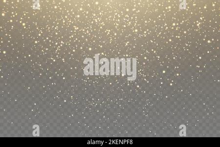 Sfondo glitter. Caduta di particelle incandescenti. Biglietto d'auguri di lusso. Template effetto scintillante magico. Polvere di stelle ricca e brillante. Coriandoli in oro explo Illustrazione Vettoriale