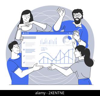 Collezione aziendale di lavoro di squadra. Illustrazione Vettoriale