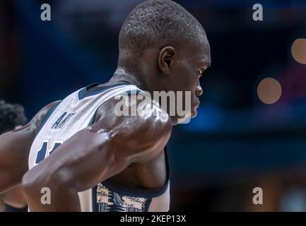 Azione da un gioco americano di pallacanestro dell'università Foto Stock