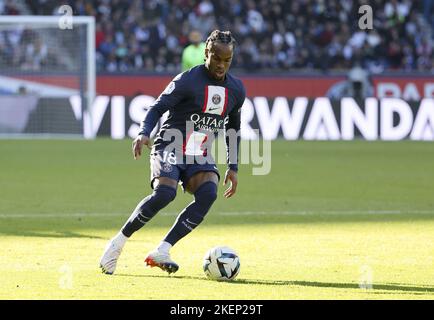 Renato Sanches di PSG durante il campionato francese Ligue 1 partita di calcio tra Parigi Saint-Germain e AJ Auxerre il 13 novembre 2022 allo stadio Parc des Princes di Parigi, Francia - Foto: Jean Catuffe/DPPI/LiveMedia Foto Stock