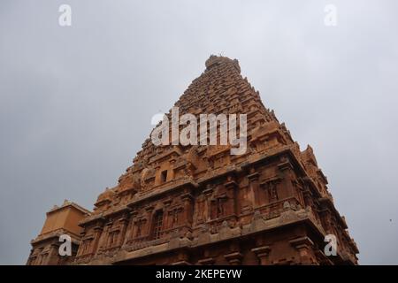 Bellissima foto del tempio di Brihadeeswarar a Tanjore. Foto Stock