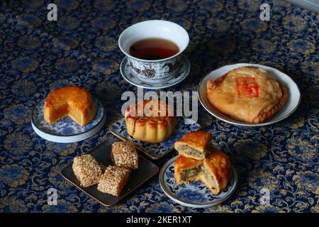 Dessert in stile teo chew (cinese meridionale nella provincia di Guang Dong) per il tè chiamato Tea liao in lingua teo chew Foto Stock