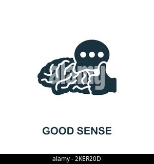 Icona di buon senso. Icona monocromatica Simple Human Productivity per modelli, web design e infografiche Illustrazione Vettoriale