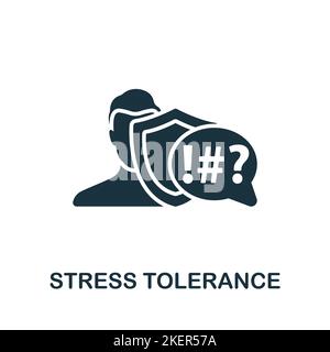 Icona di tolleranza alla sollecitazione. Icona monocromatica Simple Life Skills per modelli, web design e infografiche Illustrazione Vettoriale