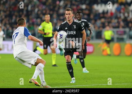 TORINO, ITALIA, 13 NOVEMBRE 2022. Arkadiusz Milik della Juventus FC durante la partita tra Juventus FC e SS Lazio il 13 novembre 2022 allo stadio Allianz di Torino. Credit: Massimiliano Ferraro/Alamy Live News Foto Stock