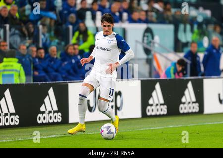 TORINO, ITALIA, 13 NOVEMBRE 2022. Matteo Cancellieri della SS Lazio durante la partita tra Juventus FC e SS Lazio il 13 novembre 2022 allo stadio Allianz di Torino. Credit: Massimiliano Ferraro/Alamy Live News Foto Stock