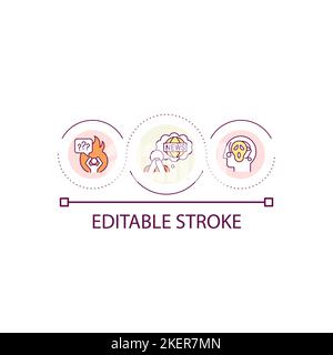 Burnout da negativo notizie headline loop concetto icona Illustrazione Vettoriale