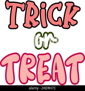 Trucco o trattare carino tipografia scritta elemento di design Illustrazione Vettoriale