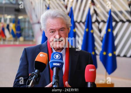 Bruxelles, Belgio. 14th Nov 2022. Jean ASSELBORN, ministro degli Affari esteri lussemburghese, arriva a partecipare a una riunione dei ministri degli Esteri dell'UE, al Consiglio europeo di Bruxelles, in Belgio, il 14 novembre 2022. Credit: ALEXANDROS MICHAILIDIS/Alamy Live News Foto Stock