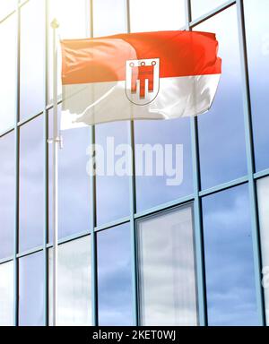 Bandiera di Vorarlberg su un flagpole Foto Stock