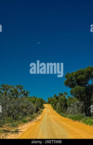 Strada sterrata attraverso la catena montuosa di Stirling nell'Australia Occidentale Foto Stock