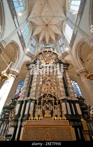 Interno della Chiesa di San Giacomo, Anversa (Fiandre), Belgio Foto Stock