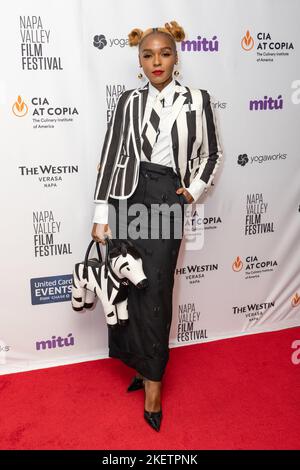 Napa, Stati Uniti. 13th Nov 2022. NAPA, CALIFORNIA - 13 NOVEMBRE: L'attrice Janelle Monae del film 'Glass Onion' partecipa alla vetrina NVFF 2022 del Napa Valley Film Festival, del cibo e del vino presso la CIA di Copia (The Culinary Institute of America) il 13 novembre 2022 a Napa, California. Foto: Foto Happy Photos/imageSPACE/Sipa USA Credit: Sipa USA/Alamy Live News Foto Stock