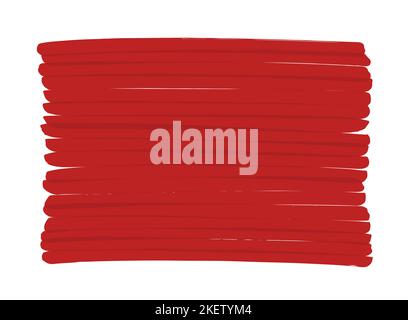 Sfondo vettoriale rosso disegnato a mano con pennarello. Può essere riverniciata in qualsiasi altro colore. Le strisce che si sovrappongono creano punti più scuri. Illustrazione Vettoriale