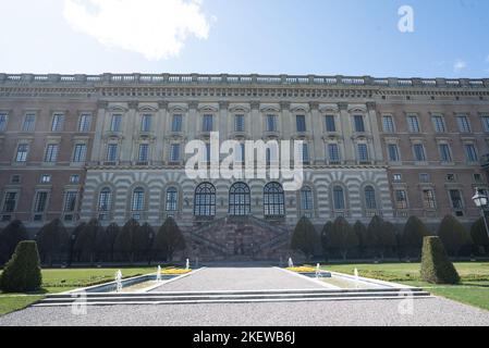 Facciata orientale del Palazzo reale di Stoccolma (Kungliga Slottet i Stockholm) Palazzo di Stoccolma Foto Stock