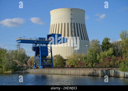 Spree, Kühlturm, Kraftwerk Reuter West, Siemensstadt, Spandau, Berlino, Germania Foto Stock