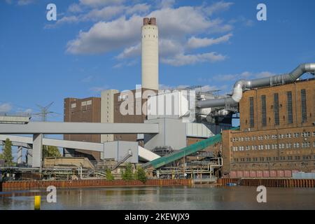 Spree, Kraftwerk Reuter West i, Siemensstadt, Spandau, Berlino, Deutschland Foto Stock