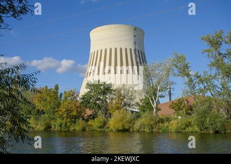 Spree, Kühlturm, Kraftwerk Reuter West, Siemensstadt, Spandau, Berlino, Germania Foto Stock