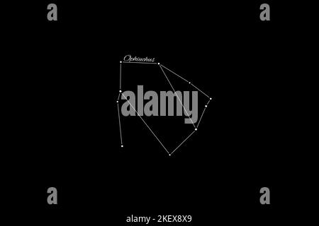 Costellazione di Ophiuchus, grappolo di stelle, Serpentario, portatore serpente Foto Stock