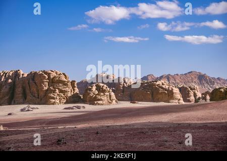 Paesaggio aspro Wadi Rum Giordania Foto Stock