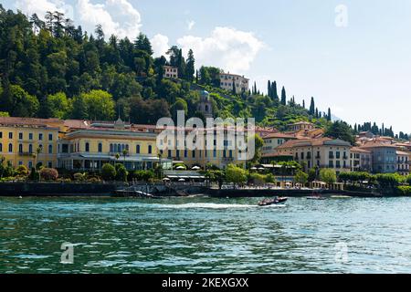 Piccola città turistica di Bellagio sul Lago di Como Foto Stock