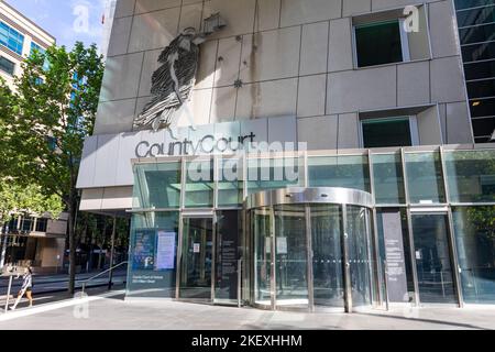 Edificio legale della County Court in Lonsdale Street, centro di Melbourne, Victoria, Australia Foto Stock