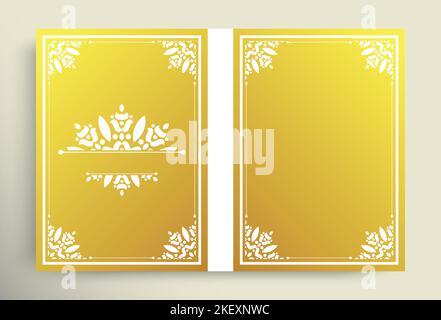 Copertina in vintage oro con ornamento a cornice Illustrazione Vettoriale
