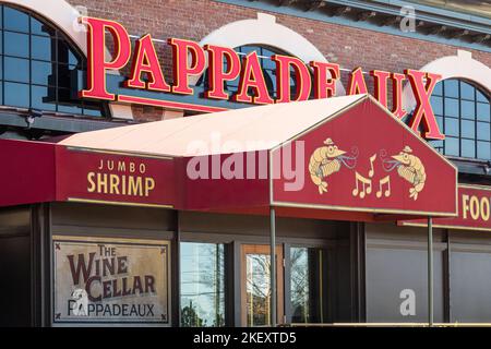 Pappadeaux Seafood Kitchen, che offre pesce fresco, in stile New Orleans, Cajun e Creole, a Lawrenceville, Georgia, appena a nord-est di Atlanta. (USA) Foto Stock