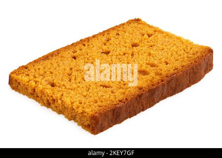 Fetta di torta al miele speziata isolata su bianco. Foto Stock