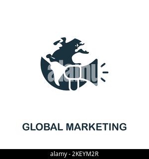 Icona di marketing globale. Icona monocromatica Simple Marketing Strategy per modelli, web design e infografiche Illustrazione Vettoriale